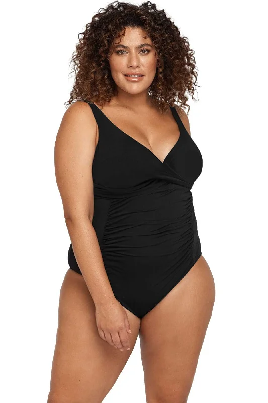 Black Natare Delacroix Chlorine Resistant One Piece Swimsuit