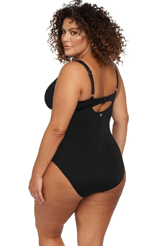 Black Natare Delacroix Chlorine Resistant One Piece Swimsuit