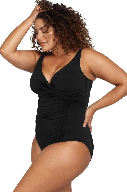 Black Natare Delacroix Chlorine Resistant One Piece Swimsuit