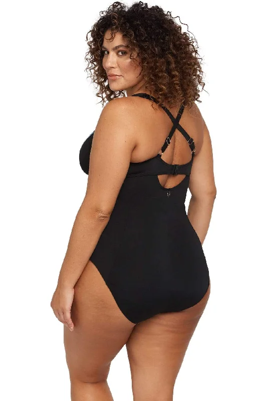 Black Natare Delacroix Chlorine Resistant One Piece Swimsuit