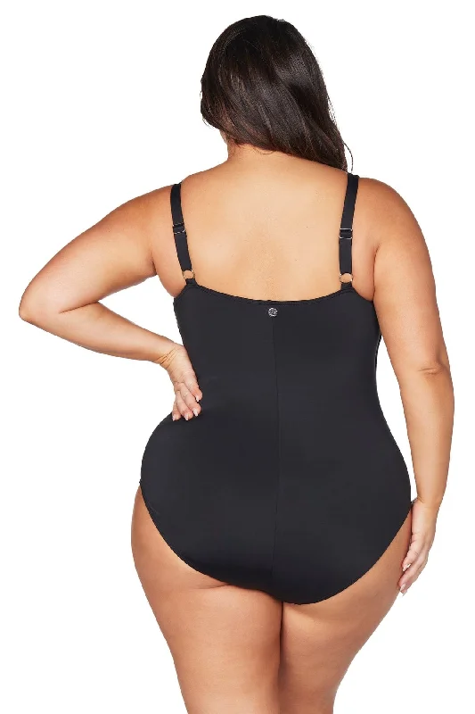 Black Hues Hayes D / DD Cup Underwire One Piece Swimsuit