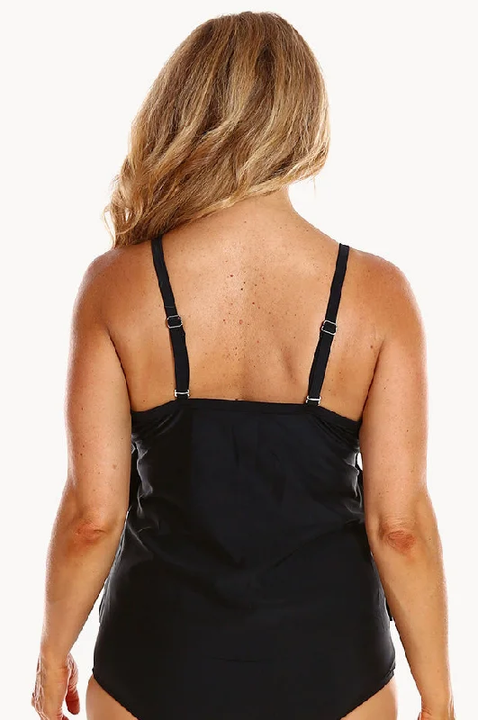 Plain Tiered Frill Tankini Separate